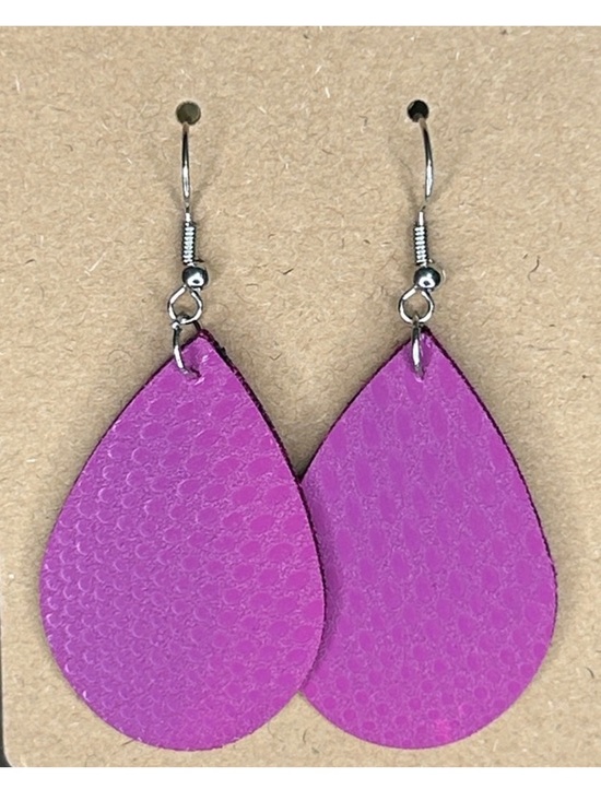 Handmade Jewelry - Mini Faux Leather Teardrop Earrings Fashion Jewelry